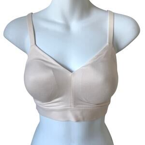 New Pale Pink Triangle Bralette Small D-DD Removable Pads Wireless Classic Basic